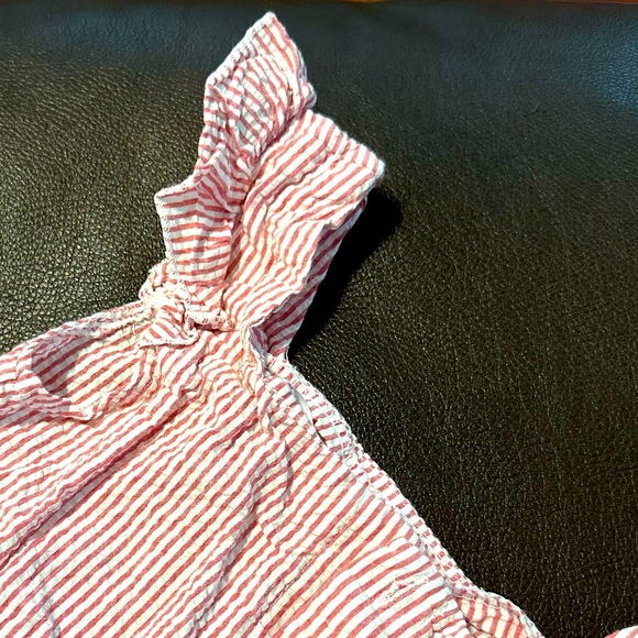 Toddler seersucker summer dress red white striped sizetagmissing readdescription - Picture 6 of 12